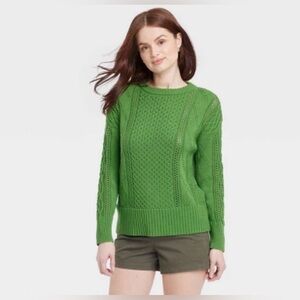NWT A New Day Women's Crew Neck Tunic Pullover Sweater - Midweight, M, Green